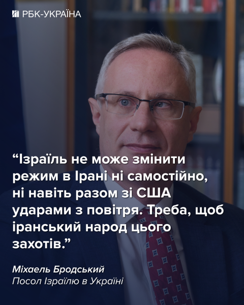 Смена режима в Иране желательна, но это не цель операции: интервью с послом Израиля Бродским